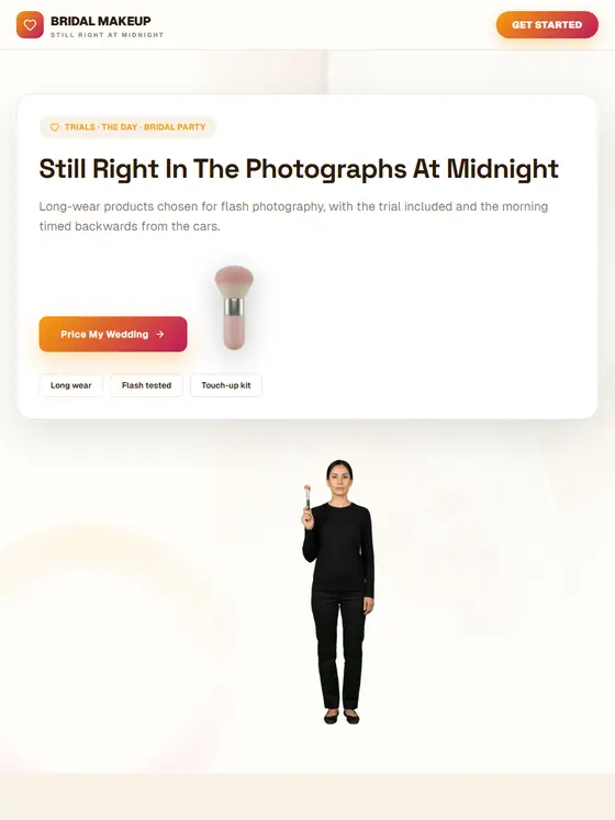 The Bridal Makeup site, full page