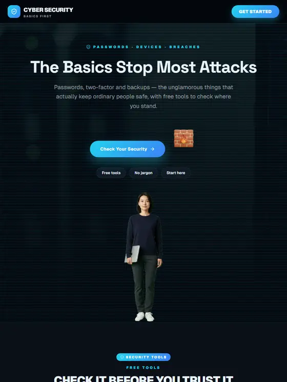 The Cyber Security site, full page