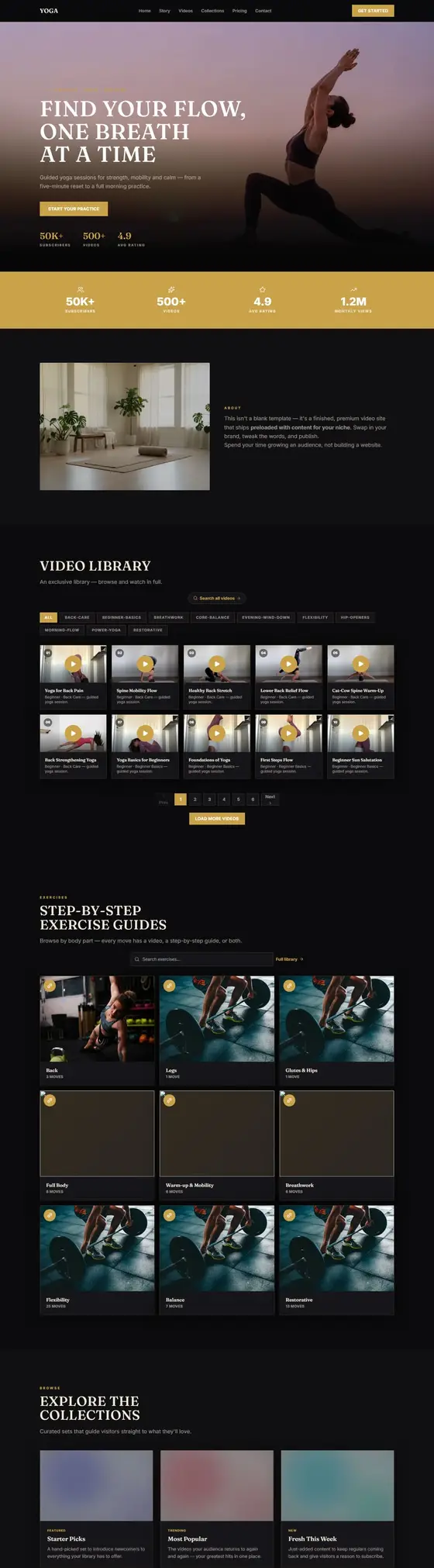 The Yoga site, full page