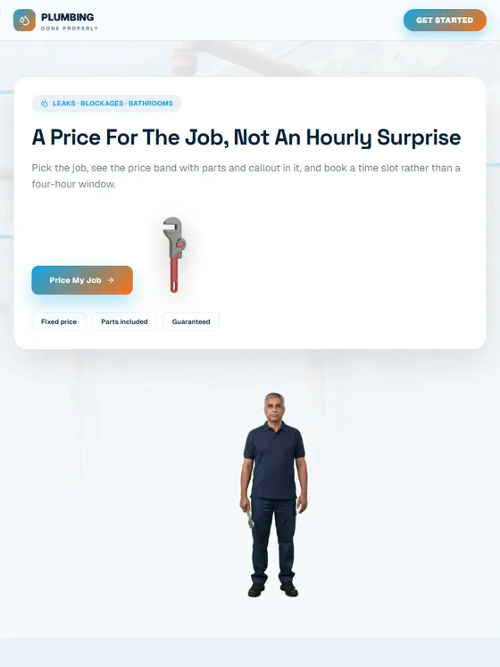 The Plumbing site, full page