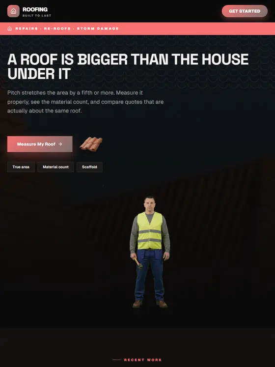 The Roofing site, full page