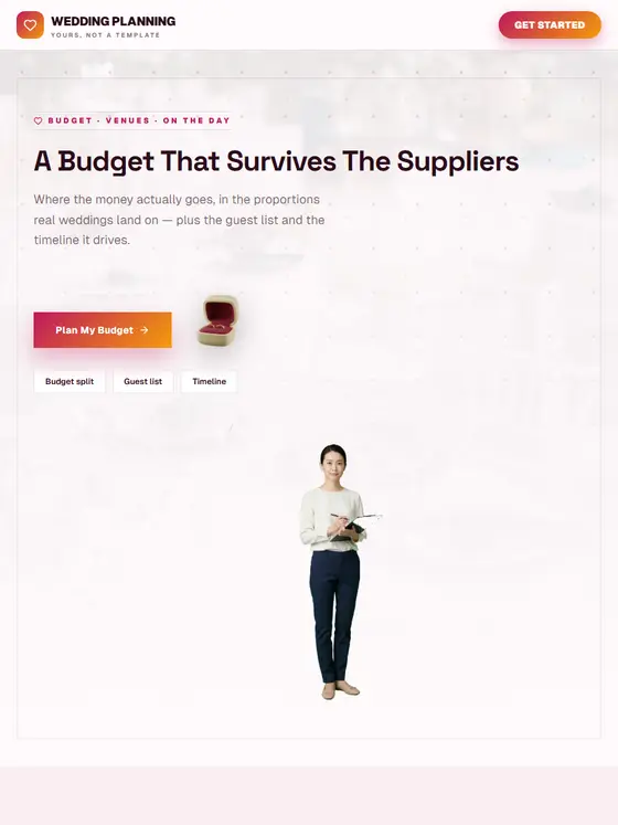 The Wedding Planning site, full page